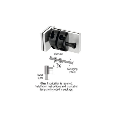 CRL 316 Brushed Stainless 90 Degree Glass-to-Glass Gate Latch