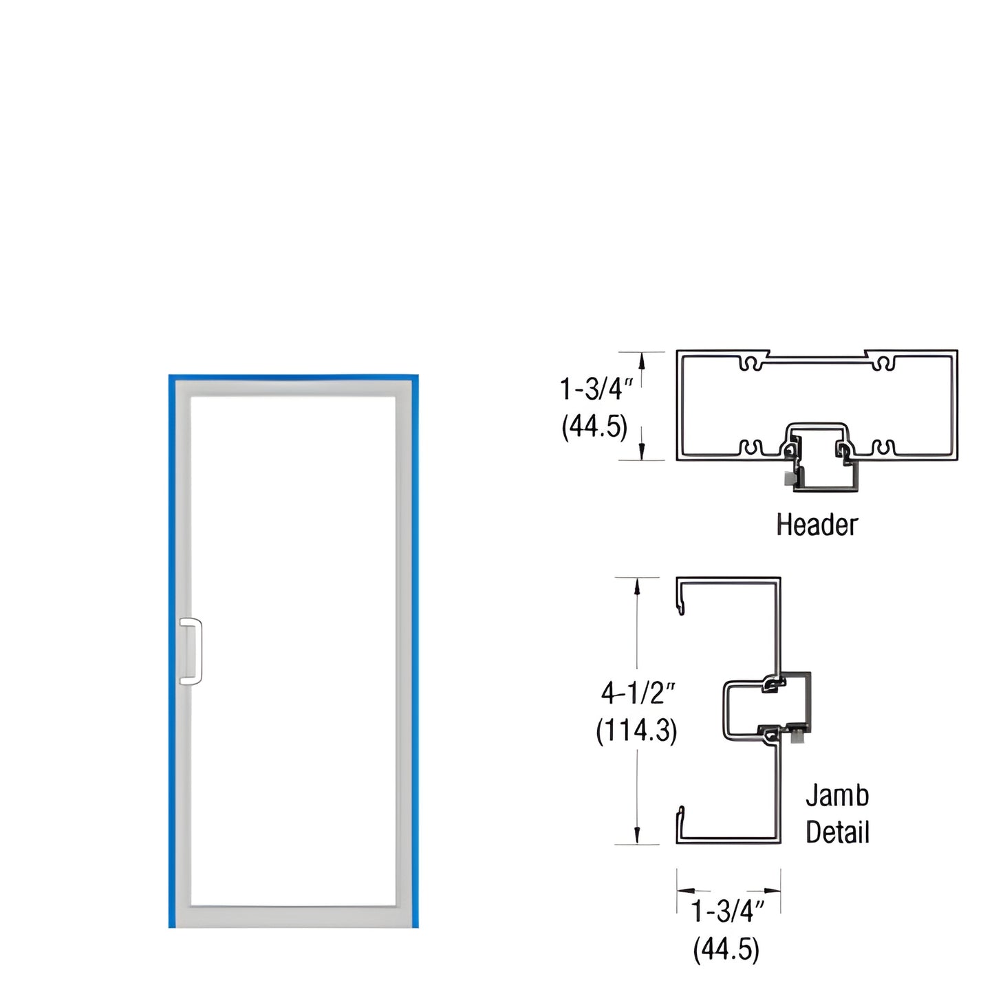 CRL-U.S. Aluminum KYNAR® White LH Door Frame w/ 0P400, Concealed Panic