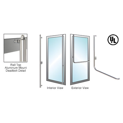 CRL-Blumcraft® Brushed Stainless Right Hand Reverse Aluminum Door Mount Keyed Access "D" Exterior Top Securing Deadbolt Handle