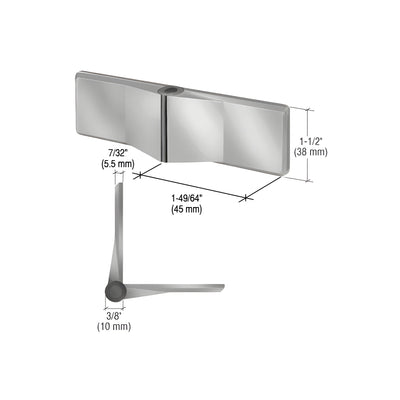 CRL Brushed Stainless UV Bonded Glass-to-Glass Hinge