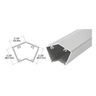 CRL Metallic Silver 200, 300, 350, and 400 Series 42" 135 Degree Fascia Mount Post Only