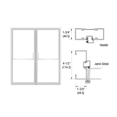 CRL-U.S. Aluminum Custom Sized White KYNAR® Paint Series 450 Open Back Gear Hinge Up and Over Frame Complete (2F)