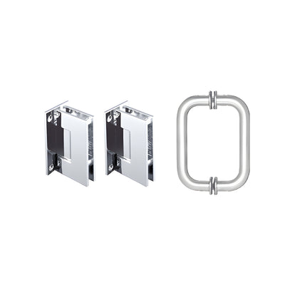 CRL Polished Chrome Geneva Shower Pull and Hinge Set