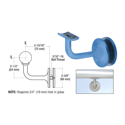 CRL Painted Pismo Series Glass Mounted Hand Rail Bracket for 1-1/2" and 1.66" Diameter Hand Rail Tubing