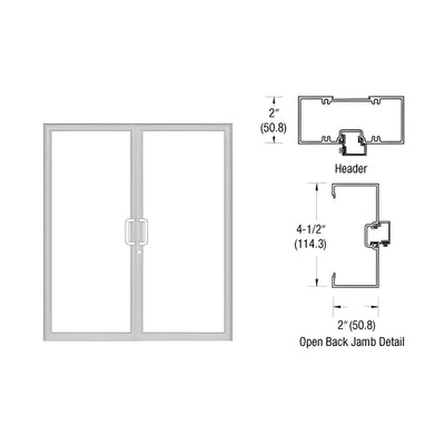 CRL-U.S. Aluminum Clear Anodized Class 1 76" x 86" Series 451 Open Back Butt Hinge Up and Over Frame Complete (2F)