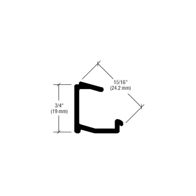 CRL-U.S. Aluminum Shallow Pocket Reducer for 1/4" Transition Glazing, Dark Bronze/Black Anodized Class 1 - 24'-2"
