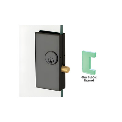 CRL Matte Black 2-3/4" x 5-5/8" Deadthrow Low Profile Center Lock
