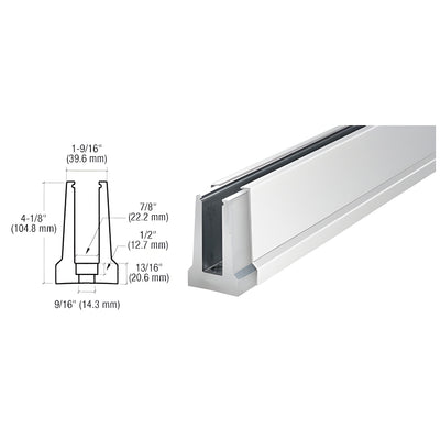 CRL B5T Series Polished Stainless Custom Tapered Base Shoe Drilled for 1/2" Glass
