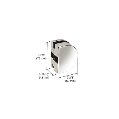 CRL Polished Stainless PTH Series Glass Mounted Patch Lock Keeper