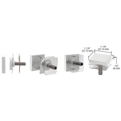 CRL Satin Chrome 1-1/4" Square Standoff Cap