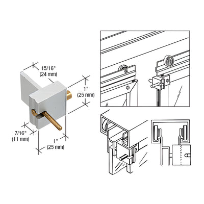 CRL Satin Anodized Spring Loaded Catch for Pass-Thru Windows