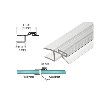 CRL Polycarbonate Strike and Door H-Jamb with Vinyl Insert 180 Degree for 1/2" Glass