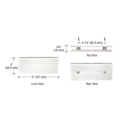 CRL Polished Chrome Square 180 Degree Glass-to-Glass Clamp