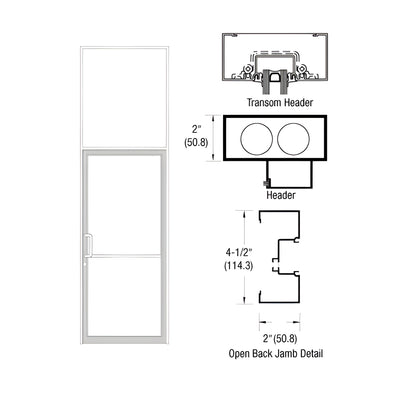 CRL-U.S. Aluminum White KYNAR® Paint Custom Size Series IT451 Open Back Butt Hinge Transom Frame Complete (1FT)