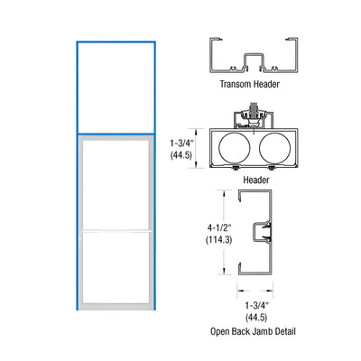 CRL-U.S. Aluminum Custom KYNAR® Paint Series 451 Transom Frame for a Single Door