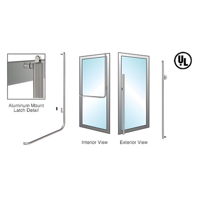 CRL-Blumcraft® Brushed Stainless Right Hand Reverse Aluminum Door Mount 'MS' Keyed Access Dummy Top Mount Handle