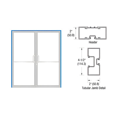CRL-U.S. Aluminum Custom KYNAR® Paint Custom Size Series 451 Tubular Butt Hinge Up and Over Frame Complete (2F)