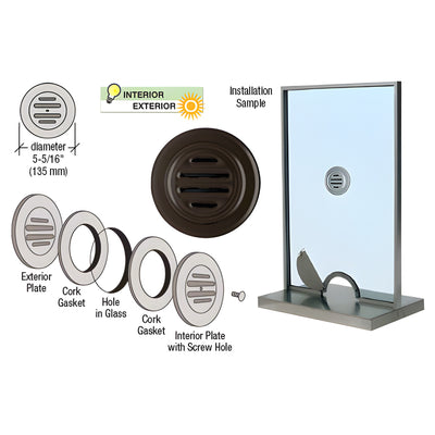 CRL Duranodic Bronze Anodized Aluminum 5-5/16" No-Draft Speak-Thru