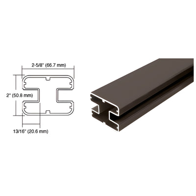CRL Matte Bronze 36" Long 2" x 2-5/8" Rectangular 180 Degree Post