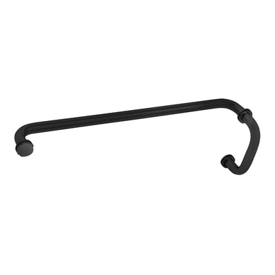 CRL Matte Black 6" Pull Handle and 24" Towel Bar BM Series Combination With Metal Washers