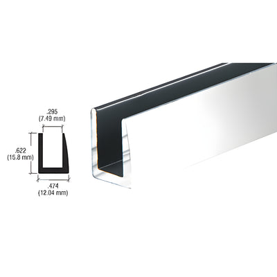 CRL Brite Anodized 1/4" Single Channel with 5/8" High Wall