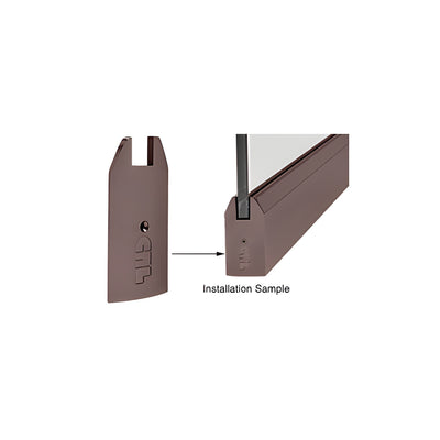 CRL Black Bronze Anodized 4" Tapered End Cap for Wedge-Lock® Sidelite Rails and 3/4" Glass