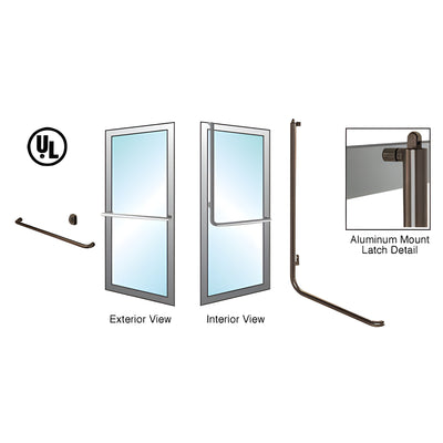 CRL-Blumcraft® Oil Rubbed Bronze Left Hand Reverse Aluminum Door Mount Keyed Access "A" Exterior, Top Securing Panic Handle