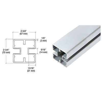 CRL Metallic Silver Heavy-Duty Windscreen Post Only - 48"