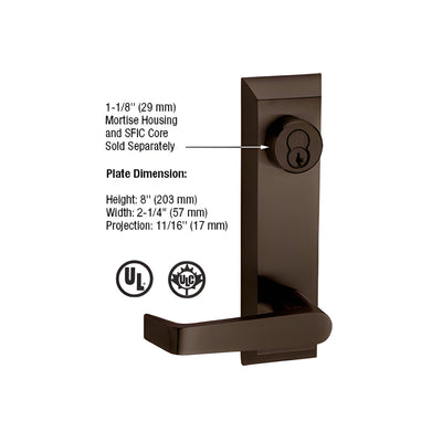 CRL Dark Bronze 1600 Series Prepped Lever Trim for 1900 Rim Panic Devices