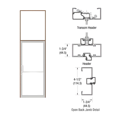 CRL-U.S. Aluminum Bronze Black Anodized Custom Sized Series 450 Open Back Gear Hinge Transom Frame Complete (1FT)
