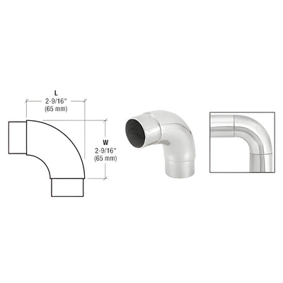 CRL Polished Stainless EZ Radius 90 Degree Corner for 1-1/2" Tubing