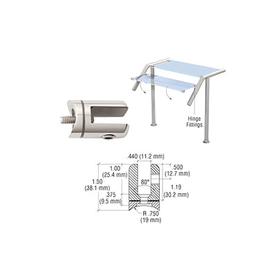 CRL Polished Stainless Swivel Hinge Glass Fitting