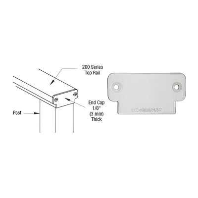 CRL Silver Metallic 200 Series Decorative End Cap