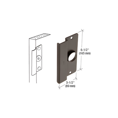 CRL Dark Bronze 6-1/2" Heavy Gauge Steel Latch Guard for Narrow Stile Flush Doors