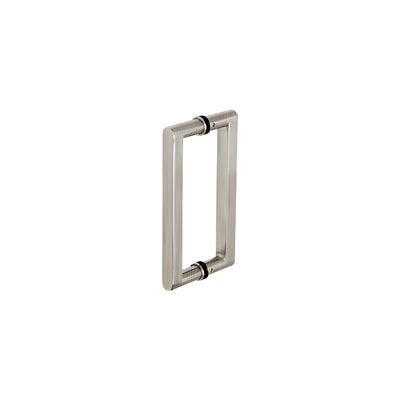 CRL Brushed Stainless 18" Glass Mounted Square Back-to-Back Pull Handle