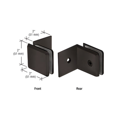 CRL Matte Black Fixed Panel Beveled Clamp With Large Leg