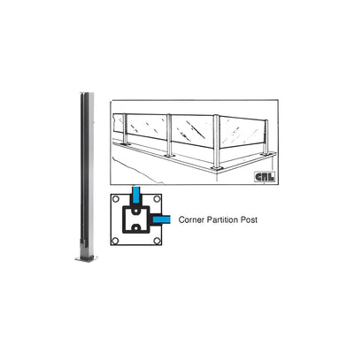 CRL Satin Anodized Air Space Corner Custom Design Series Partition Post