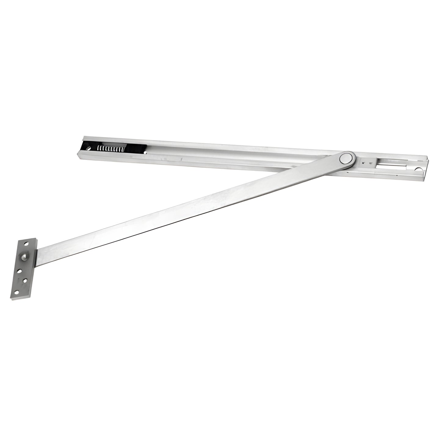 Rixson 6336SS satin stainless steel concealed overhead door stop with arm and slide track, 110 max opening.