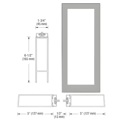 CRL-U.S. Aluminum Clear Anodized Custom Size Single Blank 550 Wide Offset Hung Entrance Door - No Prep