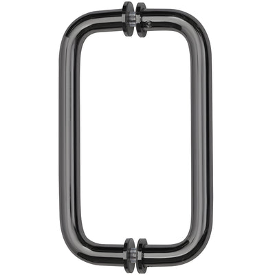 CRL Gun Metal 8" Back-to-Back Solid Brass 3/4" Diameter Pull Handles with Metal Washers
