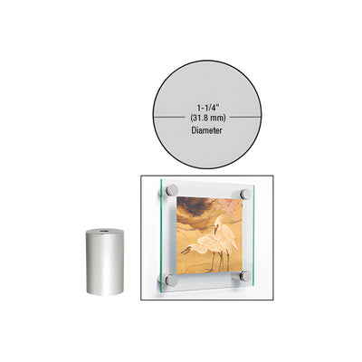 CRL Satin Chrome 1-1/4" Diameter by 2" Standoff Base