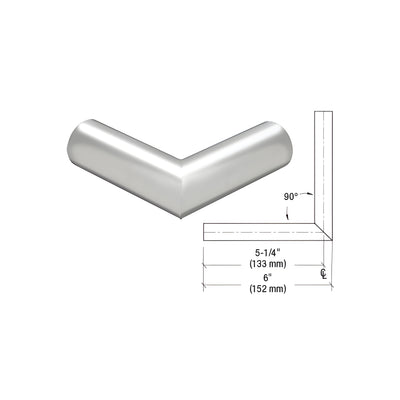 CRL Polished Stainless Steel 1-1/2" Schedule 40 - 90 Degree Corner
