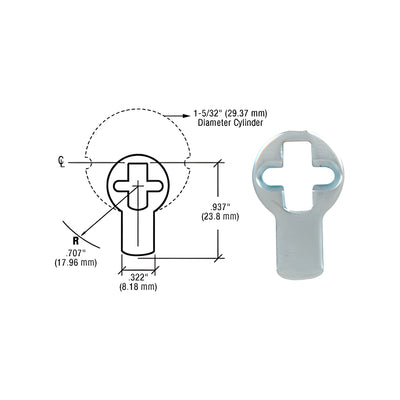 CRL Cylinder Cam for Use with DRA Series Mortise Cylinder