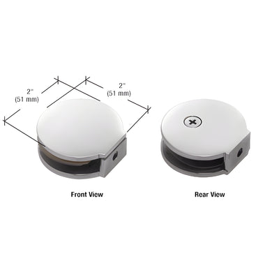 CRL Polished Chrome Round Fixed Panel U-Clamp