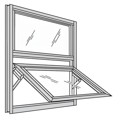 CRL-U.S. Aluminum White KYNAR® Paint 7200 Series Dual Vertical Stacked Window