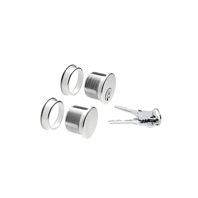 CRL Polished Stainless Keyed Cylinder and Dummy Combo