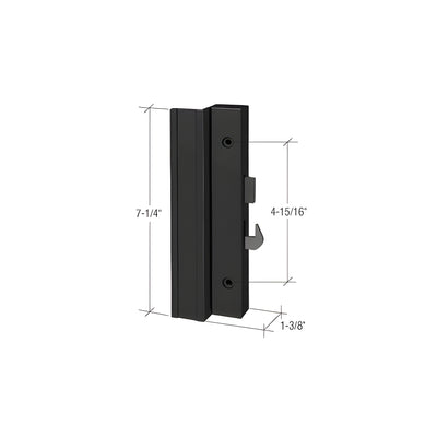 CRL Low Profile Black Plastic Hook - Style Surface Mount Handle; 4-15/16" Screw Holes