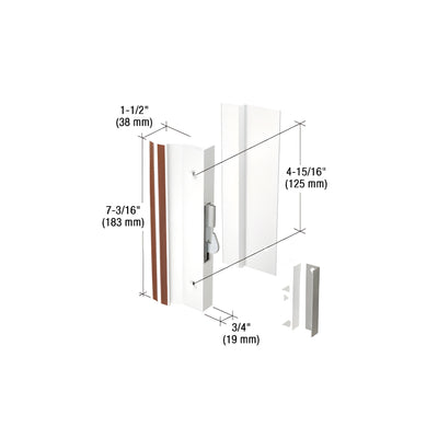 CRL White Standard Profile Hook-Style Surface Mount Handle 4-15/16" Screw Holes