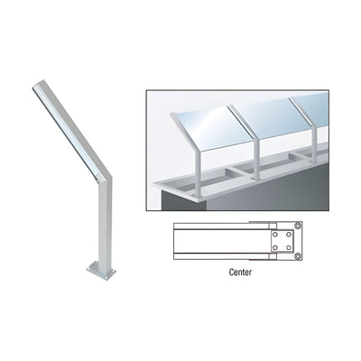 CRL Satin Anodized D999 Series 23" Center Sneeze Guard Post
