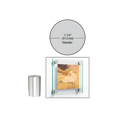 CRL Polished 316 Stainless 1-1/4" Diameter by 2" Standoff Base